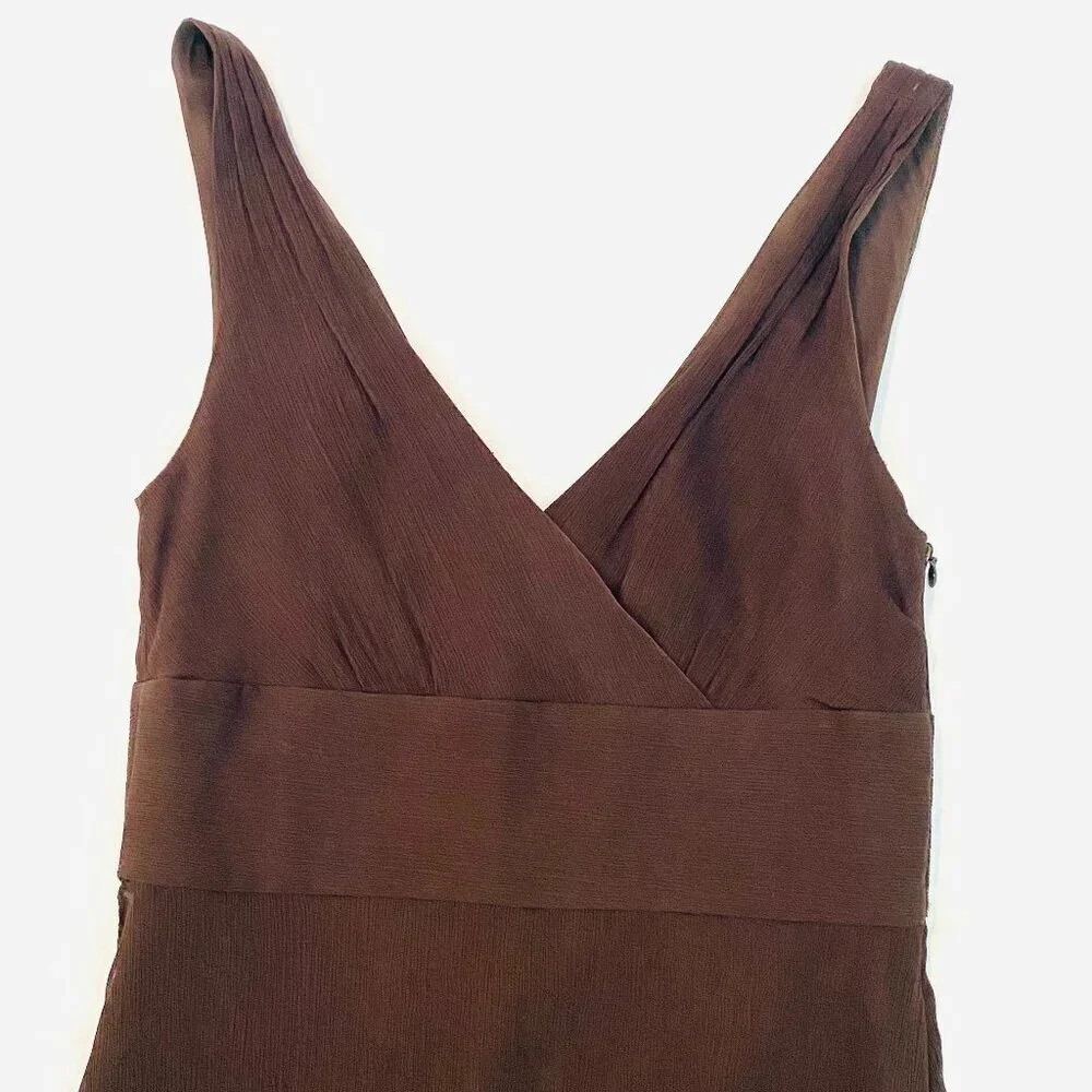 J Crew silk dress Womens Size 4 sleeveless brown cocktail evening fit and flare
